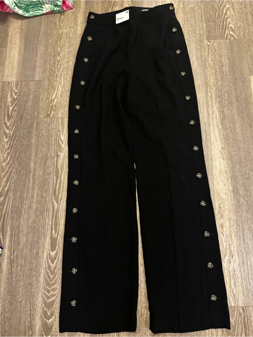 NWT Express Wide Leg Super High Rise Button Side Trouser - Picture 2 of 4